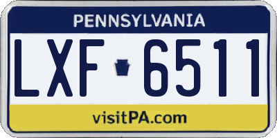 PA license plate LXF6511