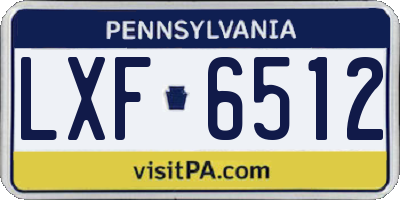 PA license plate LXF6512