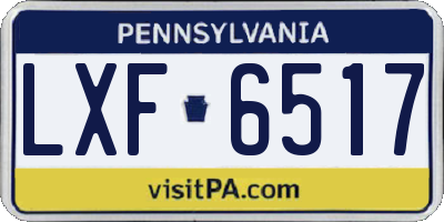 PA license plate LXF6517