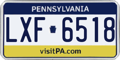PA license plate LXF6518