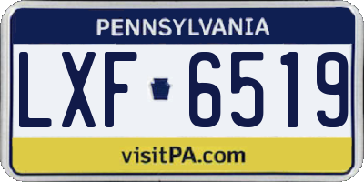 PA license plate LXF6519