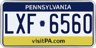 PA license plate LXF6560