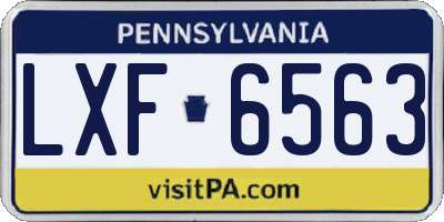 PA license plate LXF6563