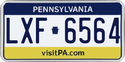 PA license plate LXF6564