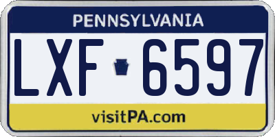 PA license plate LXF6597