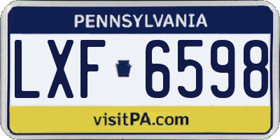 PA license plate LXF6598