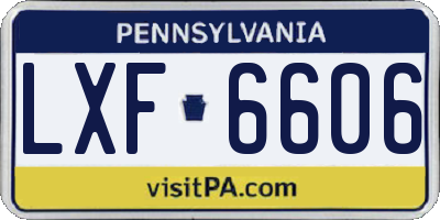 PA license plate LXF6606