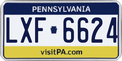 PA license plate LXF6624