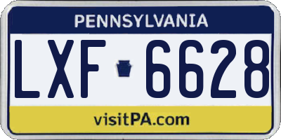 PA license plate LXF6628