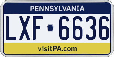 PA license plate LXF6636