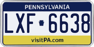 PA license plate LXF6638