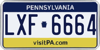 PA license plate LXF6664
