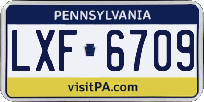 PA license plate LXF6709