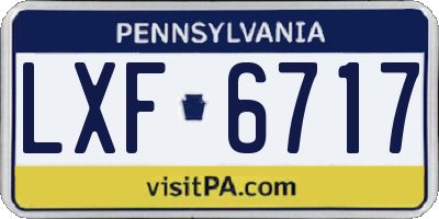 PA license plate LXF6717