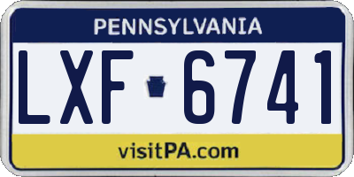 PA license plate LXF6741