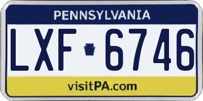 PA license plate LXF6746