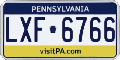 PA license plate LXF6766