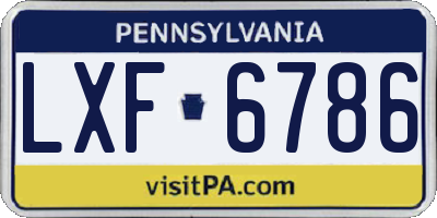 PA license plate LXF6786