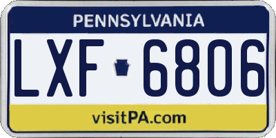 PA license plate LXF6806