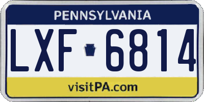 PA license plate LXF6814