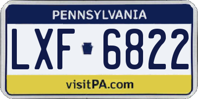PA license plate LXF6822