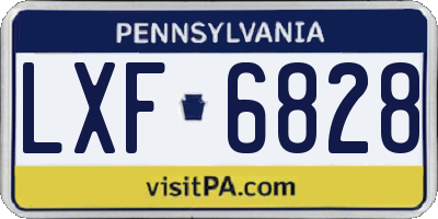 PA license plate LXF6828