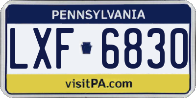 PA license plate LXF6830