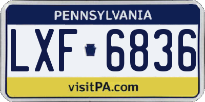 PA license plate LXF6836
