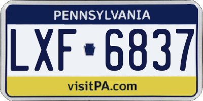 PA license plate LXF6837