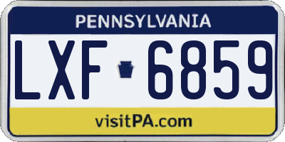 PA license plate LXF6859