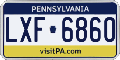 PA license plate LXF6860
