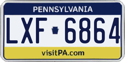 PA license plate LXF6864