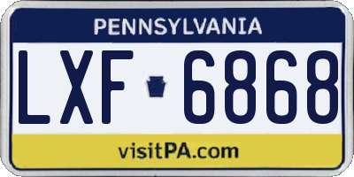 PA license plate LXF6868