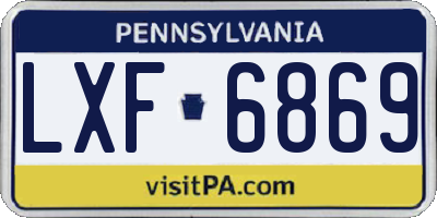 PA license plate LXF6869