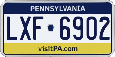 PA license plate LXF6902