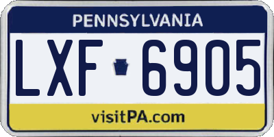 PA license plate LXF6905
