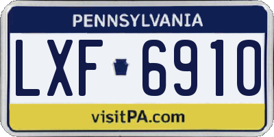 PA license plate LXF6910