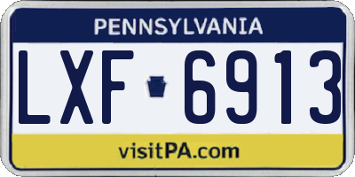 PA license plate LXF6913