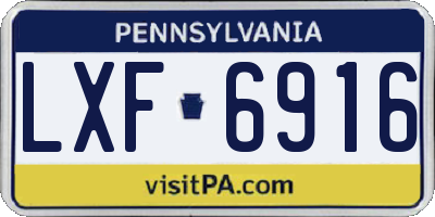 PA license plate LXF6916