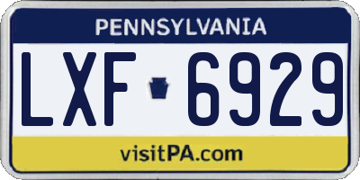 PA license plate LXF6929
