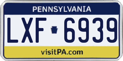 PA license plate LXF6939