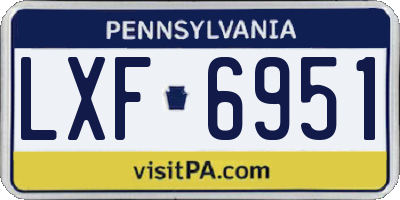 PA license plate LXF6951