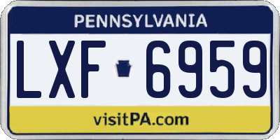 PA license plate LXF6959