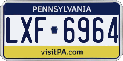 PA license plate LXF6964