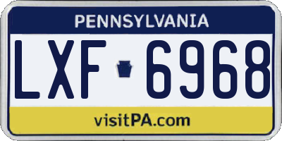 PA license plate LXF6968