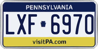 PA license plate LXF6970