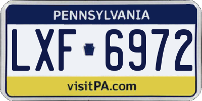PA license plate LXF6972