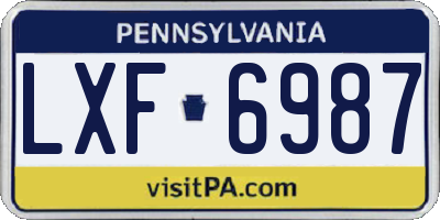 PA license plate LXF6987