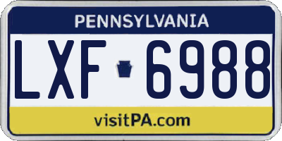 PA license plate LXF6988