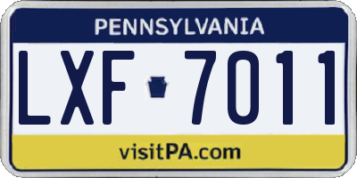 PA license plate LXF7011